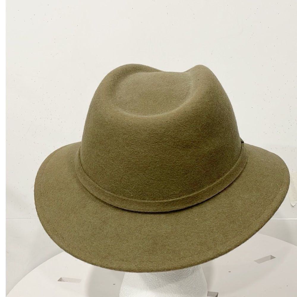 Olive Green Women's Fedora Hat - Picture 3 of 6